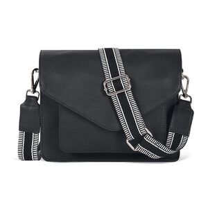 2456 Leather Flapover Crossbody Handbag Purse with Adjustable Strap &